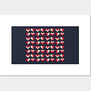 Creative red hearts pattern Posters and Art